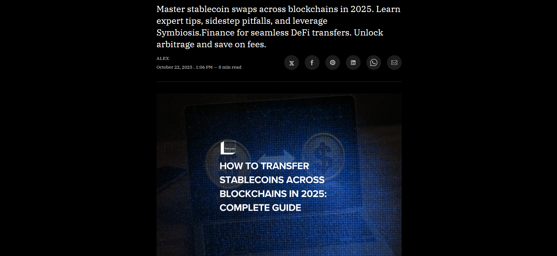Stablecoin Transfers Across Blockchains