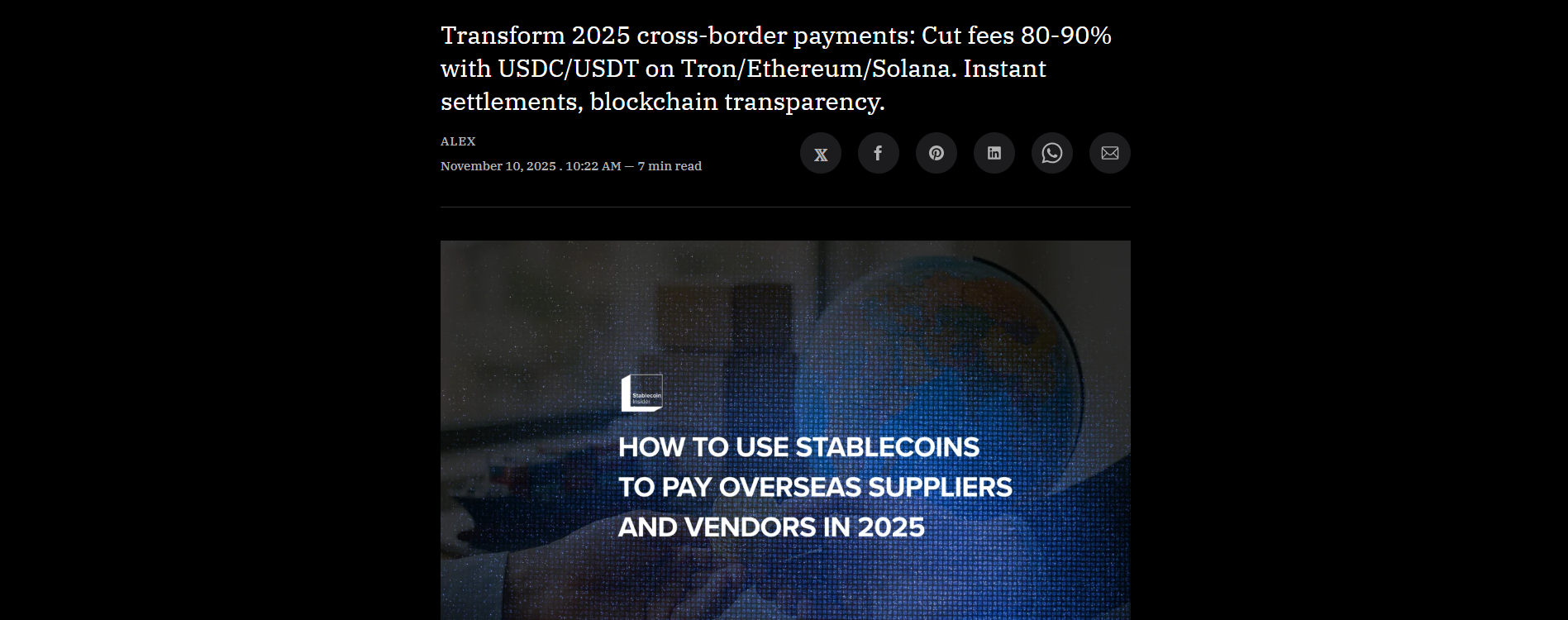 Cross-Border Stablecoin Payments