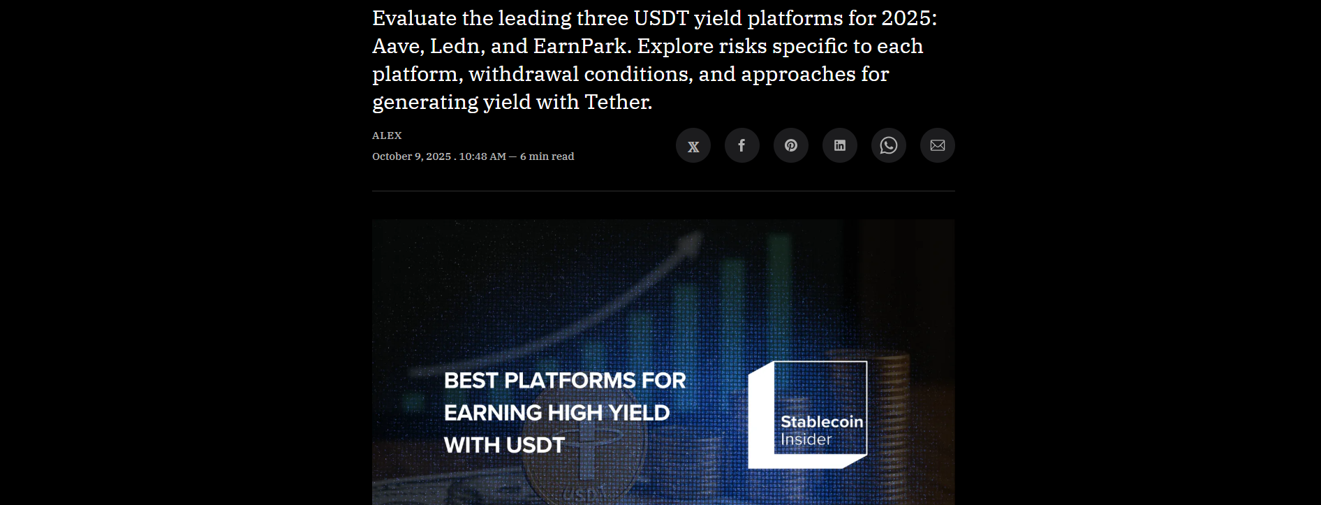 Earn High Yield with USDT in 2025
