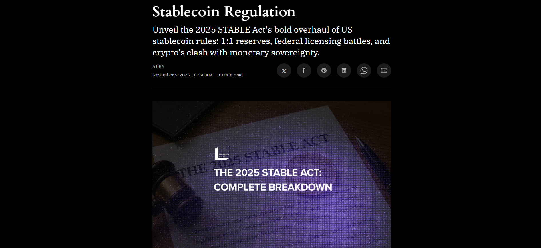 2025 Stablecoin Regulations Act