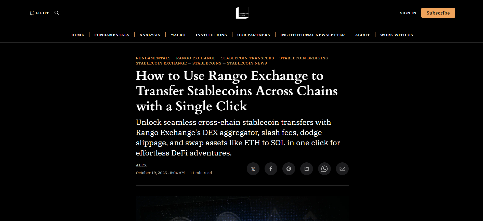 Rango Exchange for Cross-Chain Stablecoin Transfers