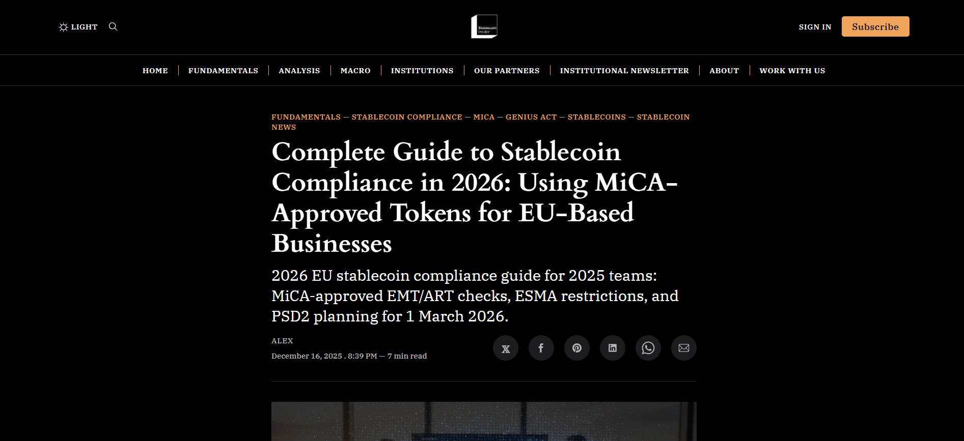 Complete Guide to MiCA Stablecoin Compliance for 2026