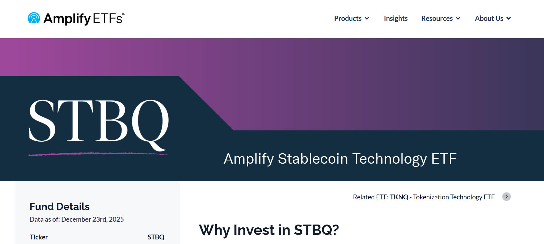 Amplify Stablecoin Technology ETF