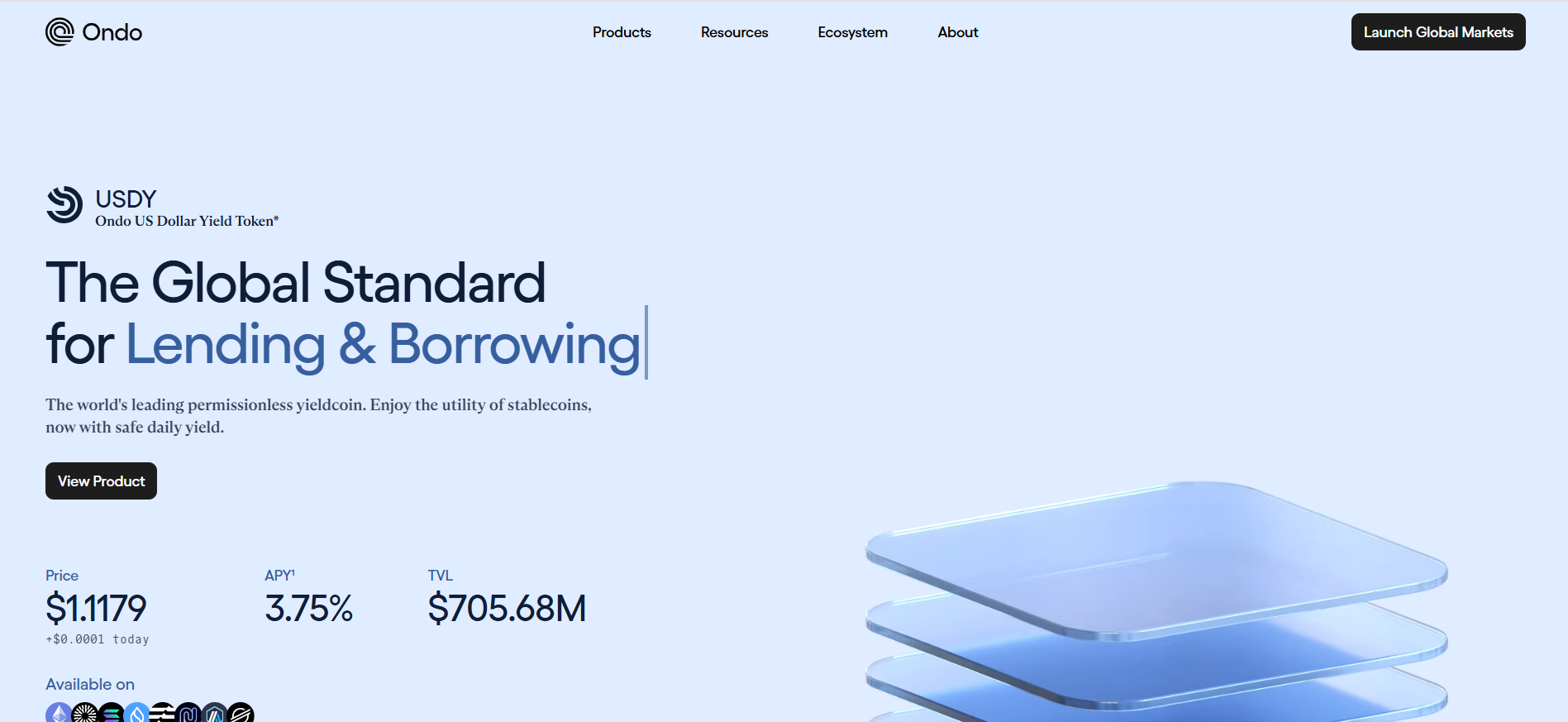 USDY: Yield-Bearing Stable-Value Token Linked To U.S. Treasury Yield