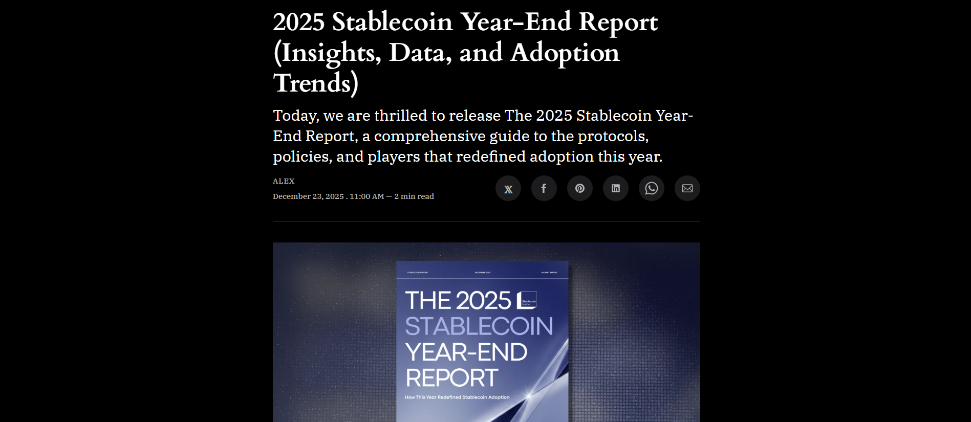 2025 Stablecoin Year-End Report