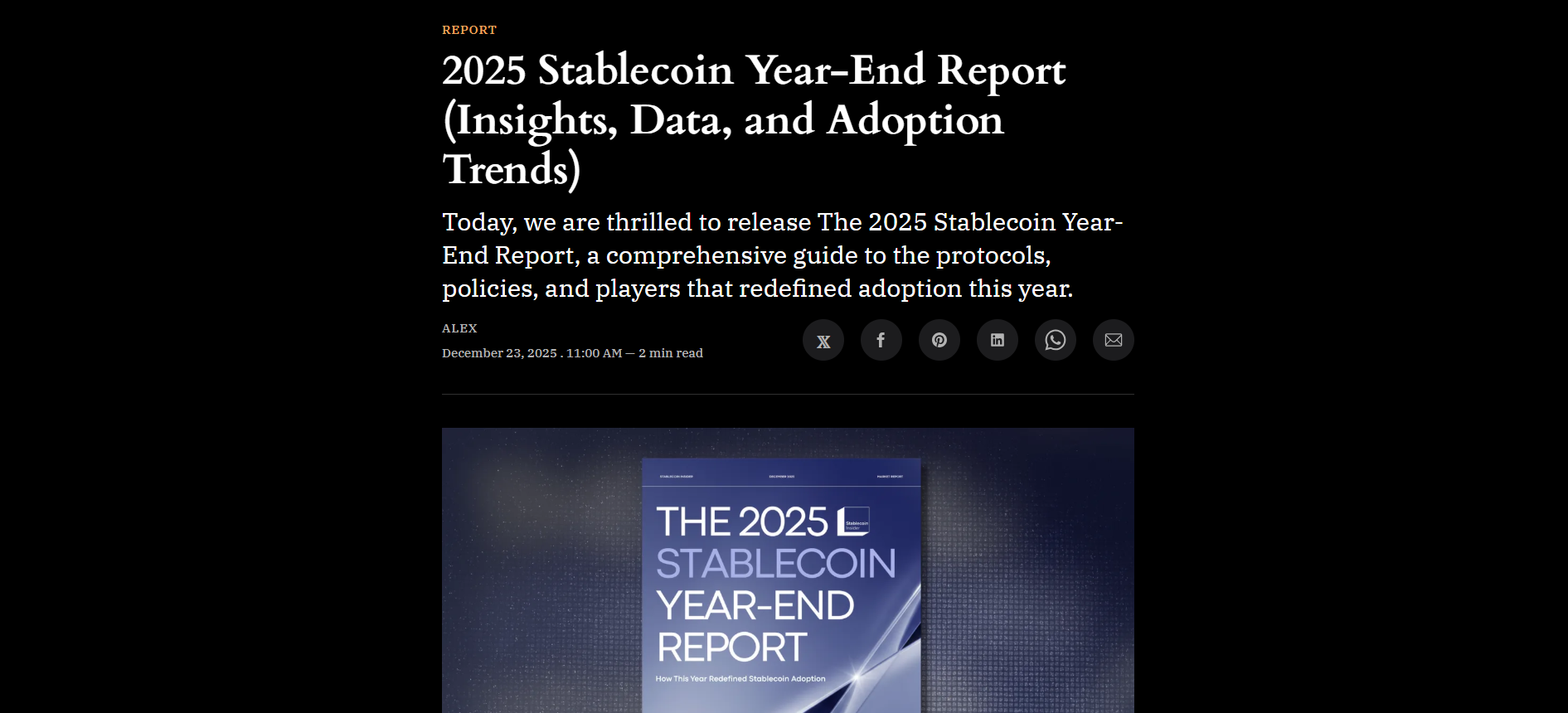2025 Stablecoin Year-End Report