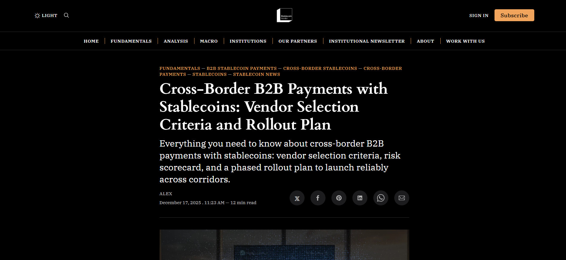 Cross-Border B2B Payments with Stablecoins