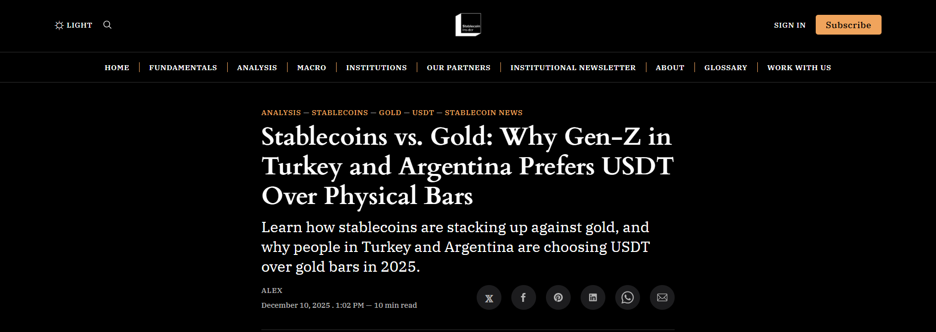 Stablecoins vs. Gold