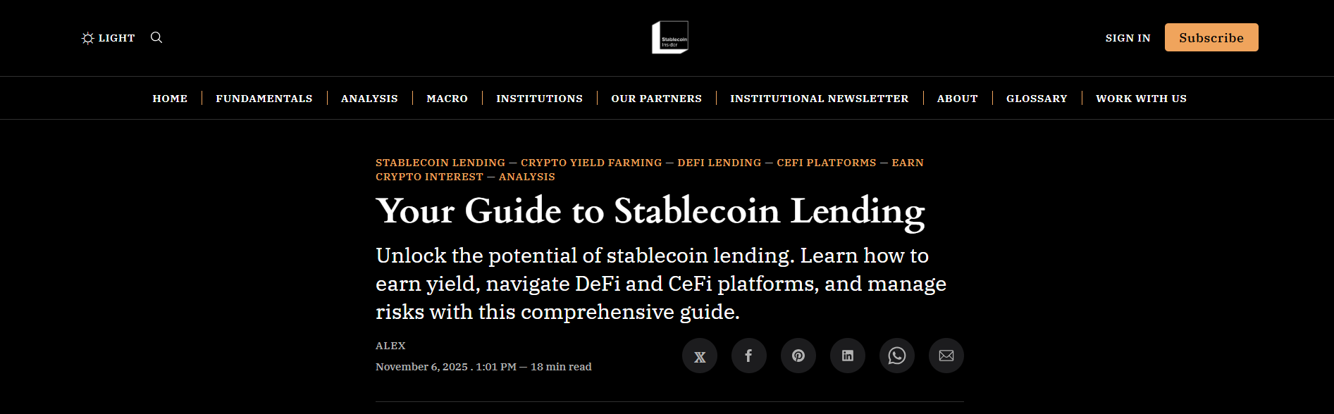 Stablecoin Lending