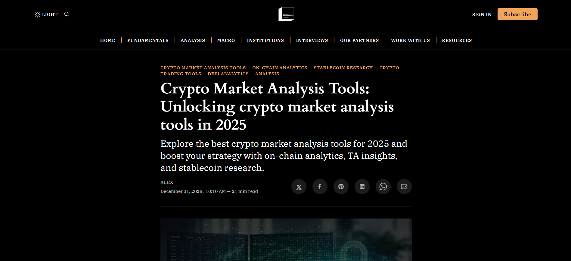 Crypto Market Analysis Tools