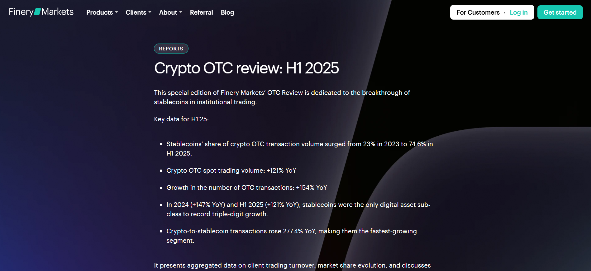 Finery Markets H1 2025 Crypto OTC Review