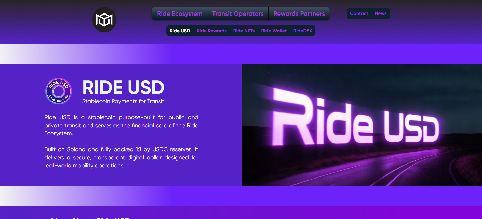 Ride USD: USDC-Backed Stablecoin