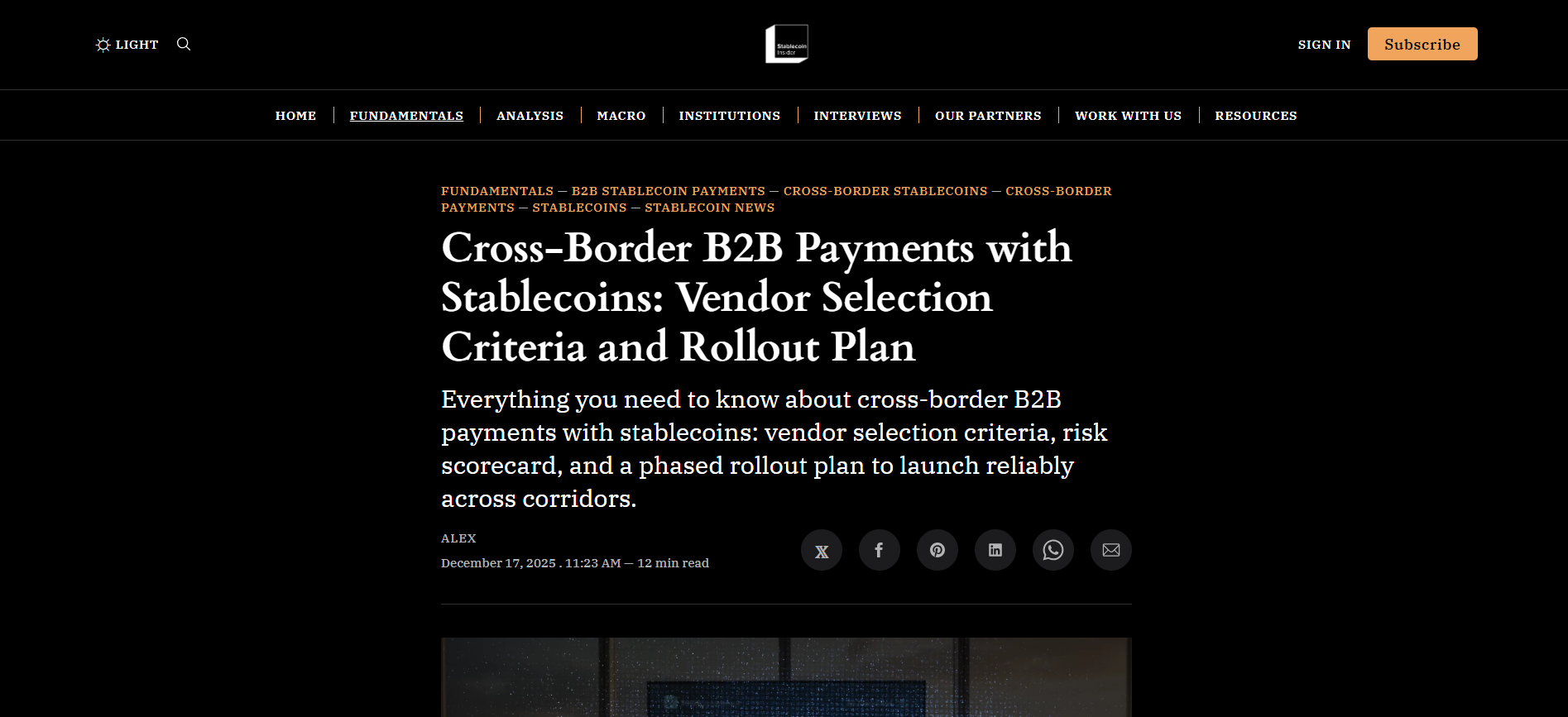 Cross-Border B2B Payments with Stablecoins