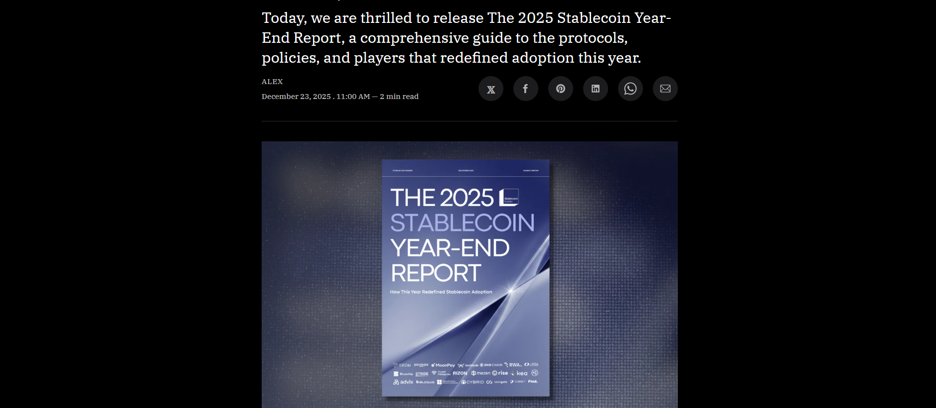 2025 Stablecoin Year-End Report