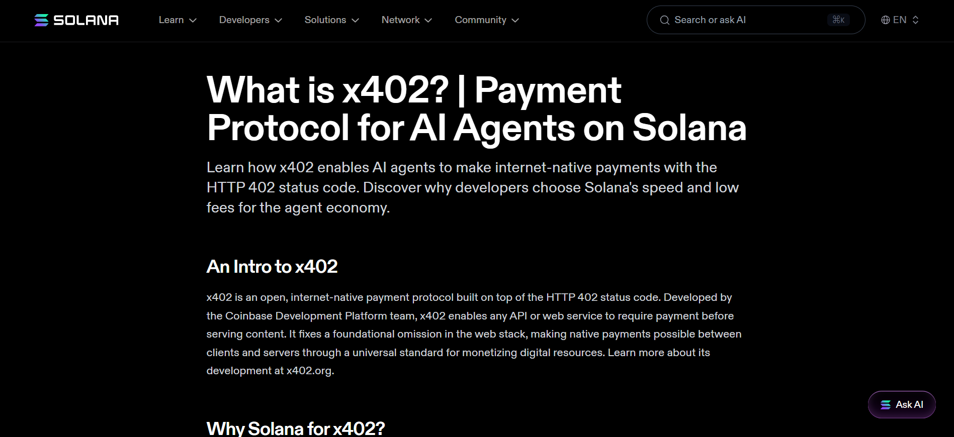 Solana for x402