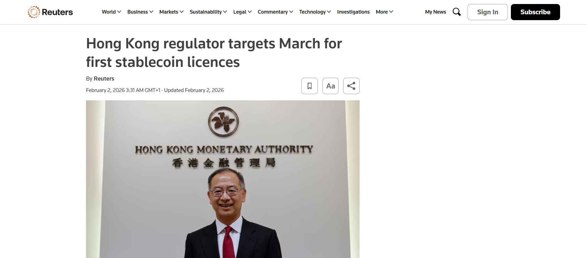 Hong Kong Monetary Authority Stablecoin Licences