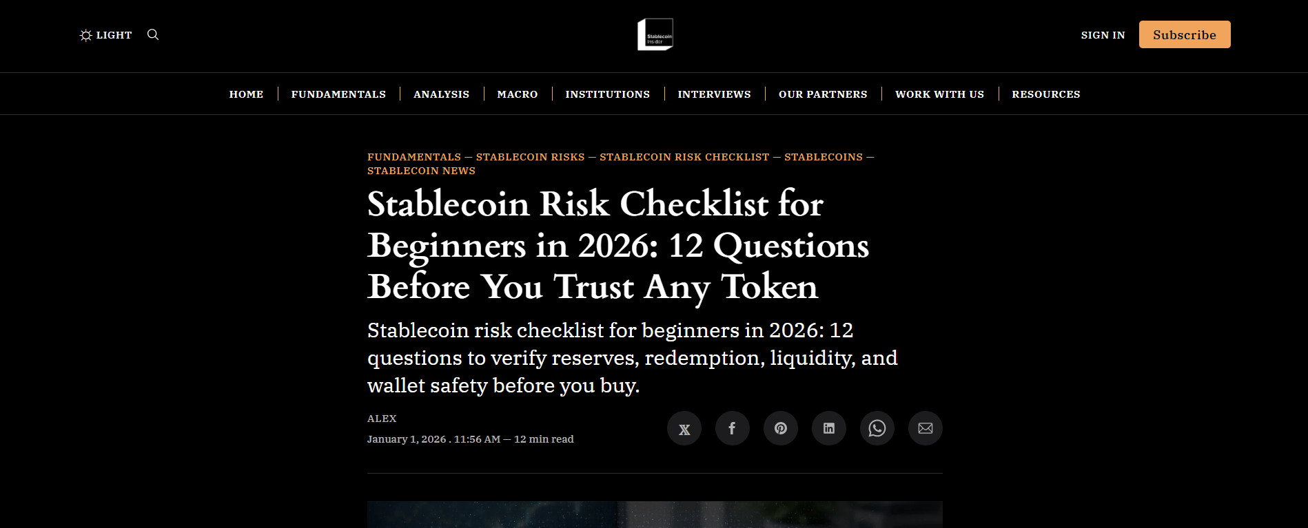 Stablecoin Risk Checklist for Beginners in 2026
