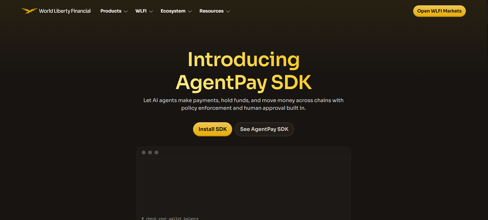 WLFI's AgentPay SDK
