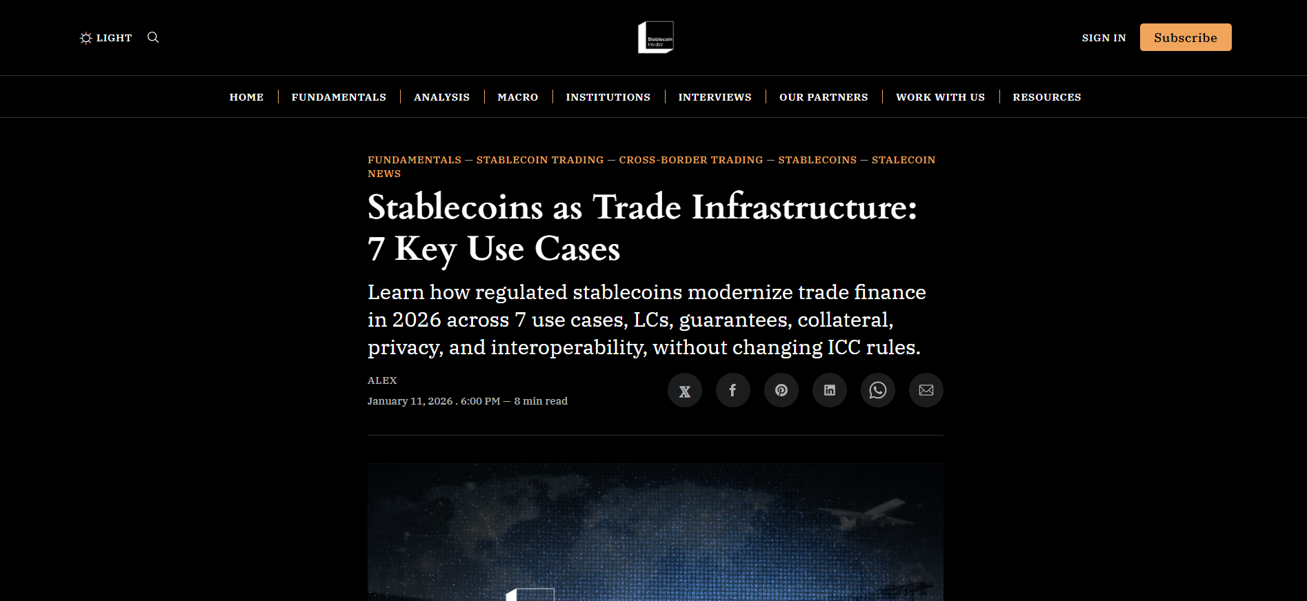 Stablecoins as Trade Infrastructure