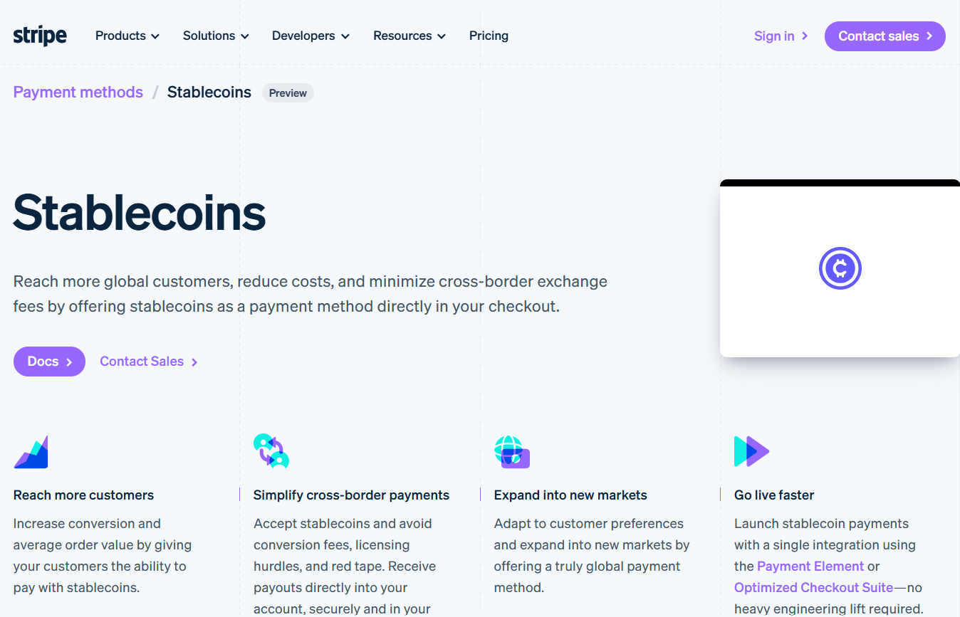 Stripe Stablecoin Payments