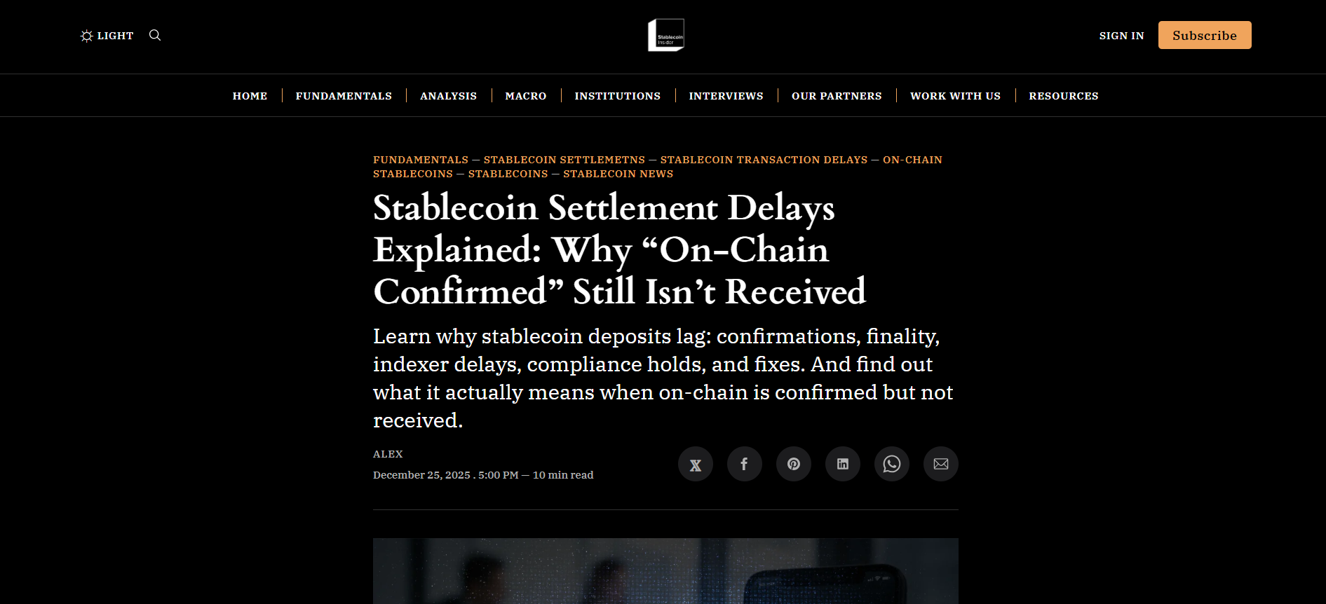 Stablecoin Settlement Delays