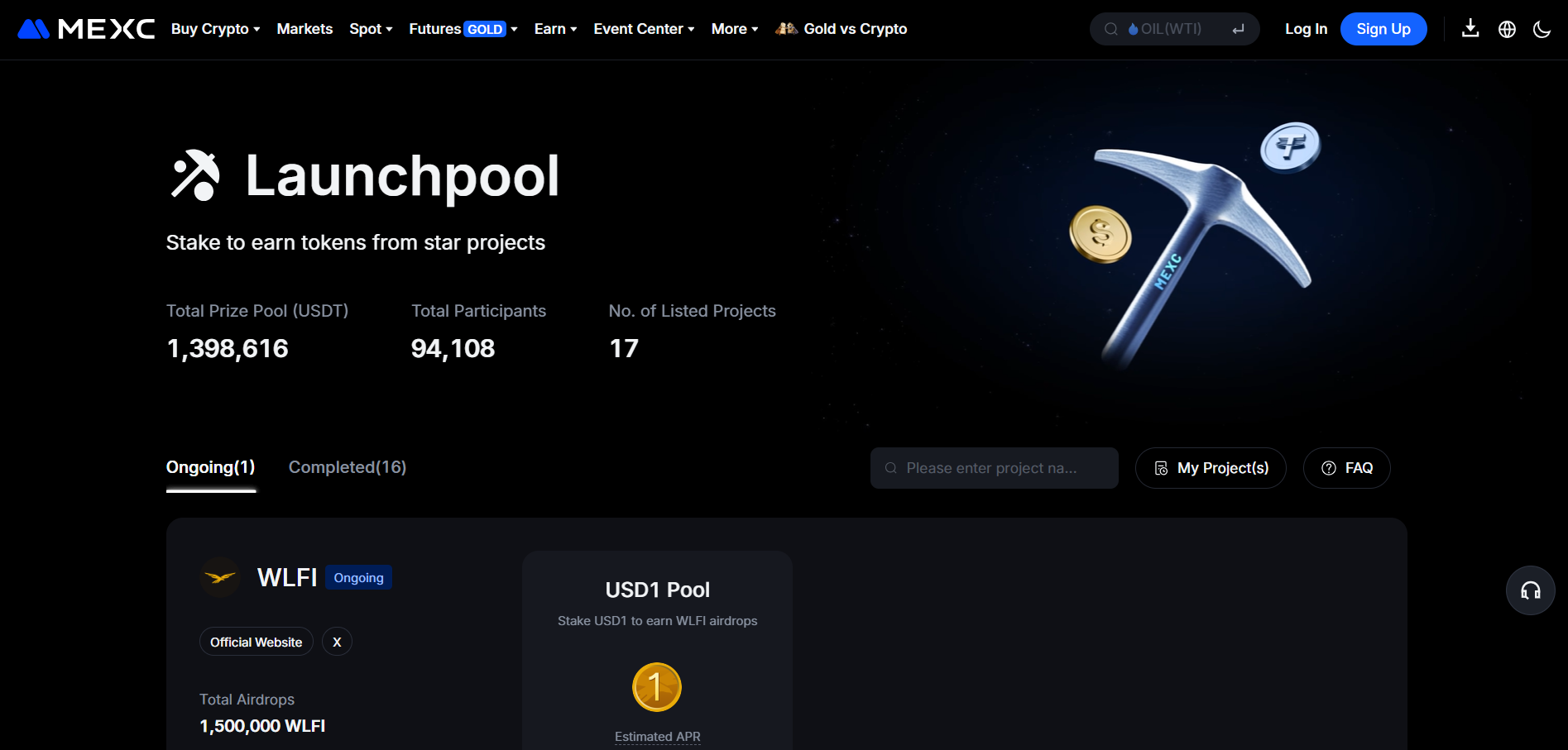 MEXC's USD1 Launchpool